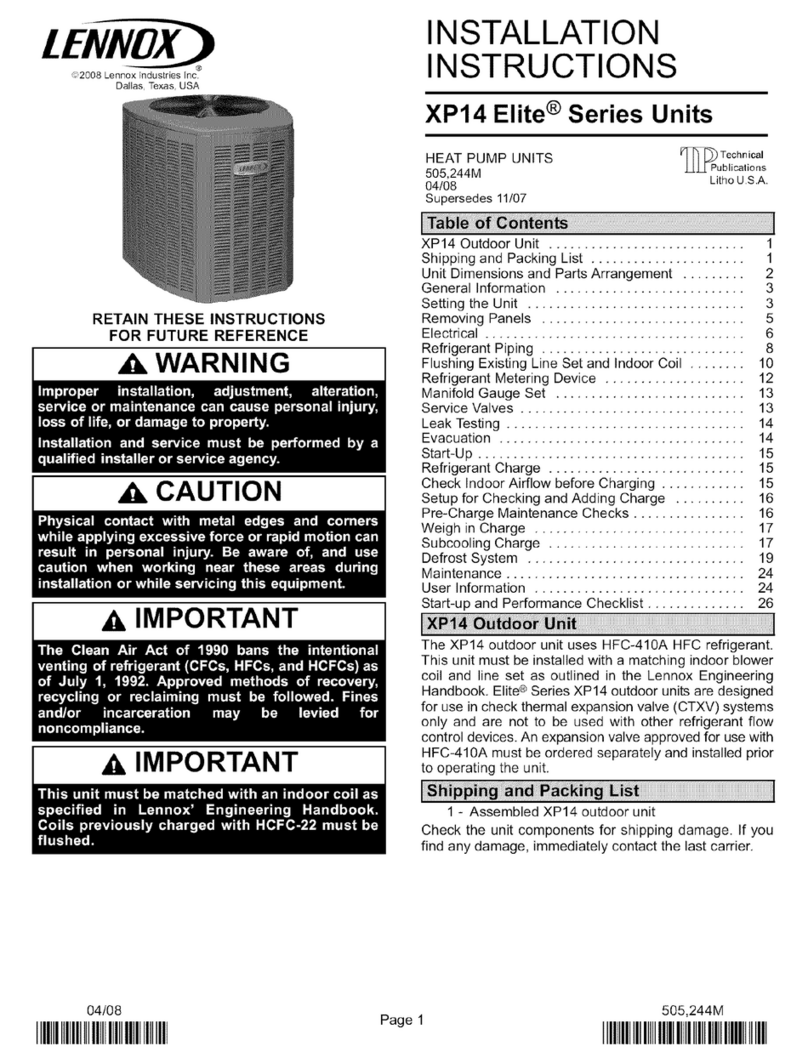 Lennox XP14 User manual