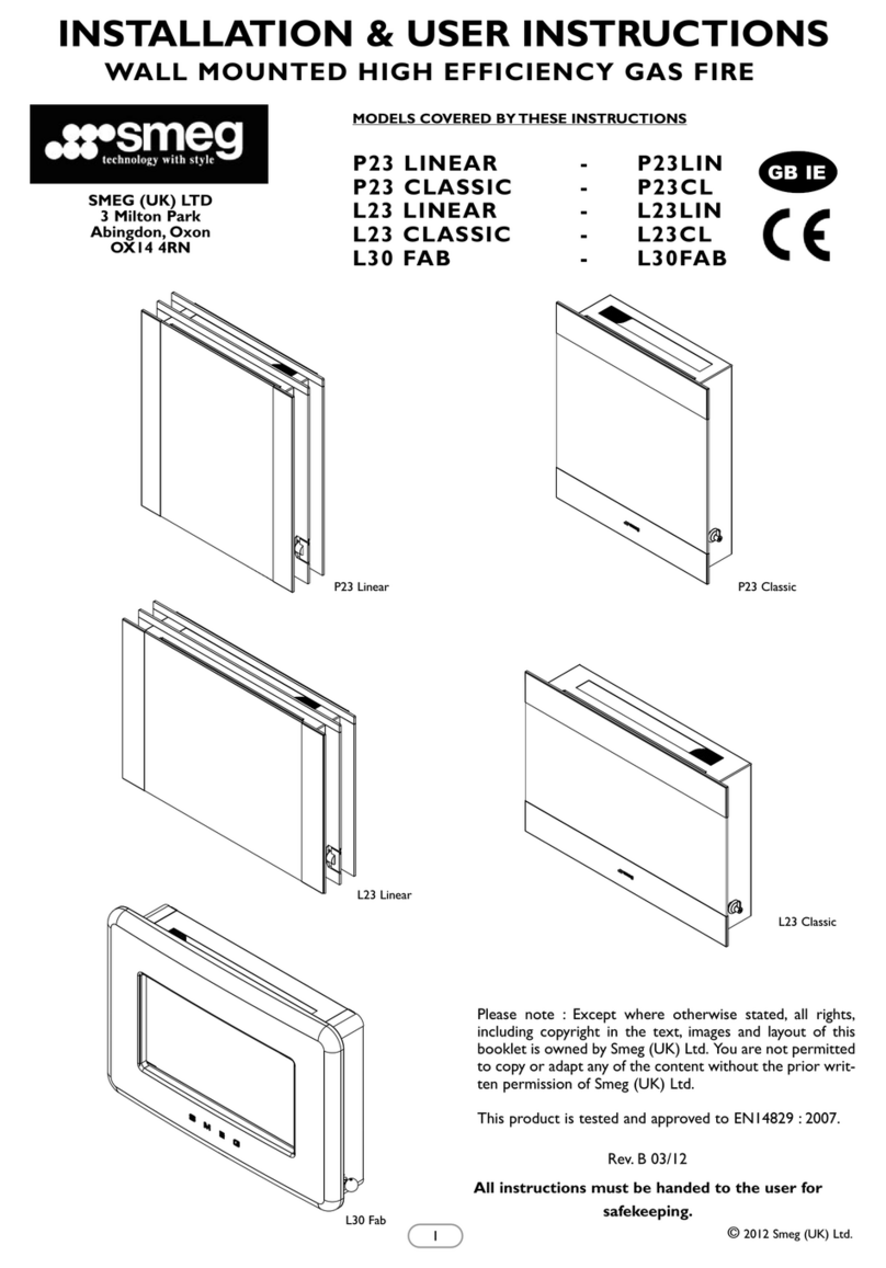 Smeg P23 LINEAR Installation & user's instructions Smeg P23 LINEAR Installation & user's instructions