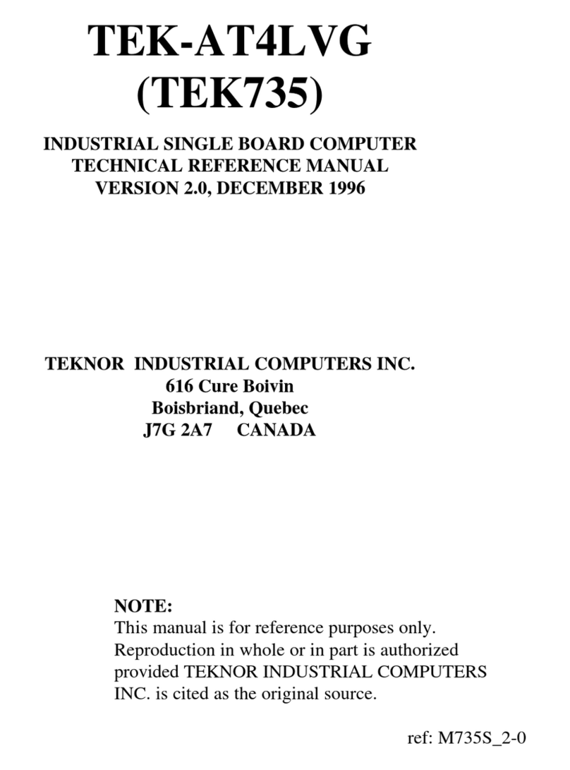 Teknor Industrial Computers TEK-AT4LVG Technical reference manual
