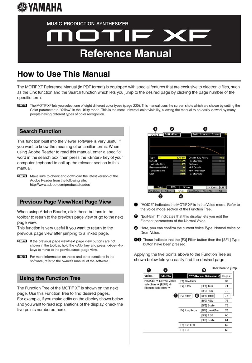 Yamaha MOTIF XF User manual Yamaha MOTIF XF User manual