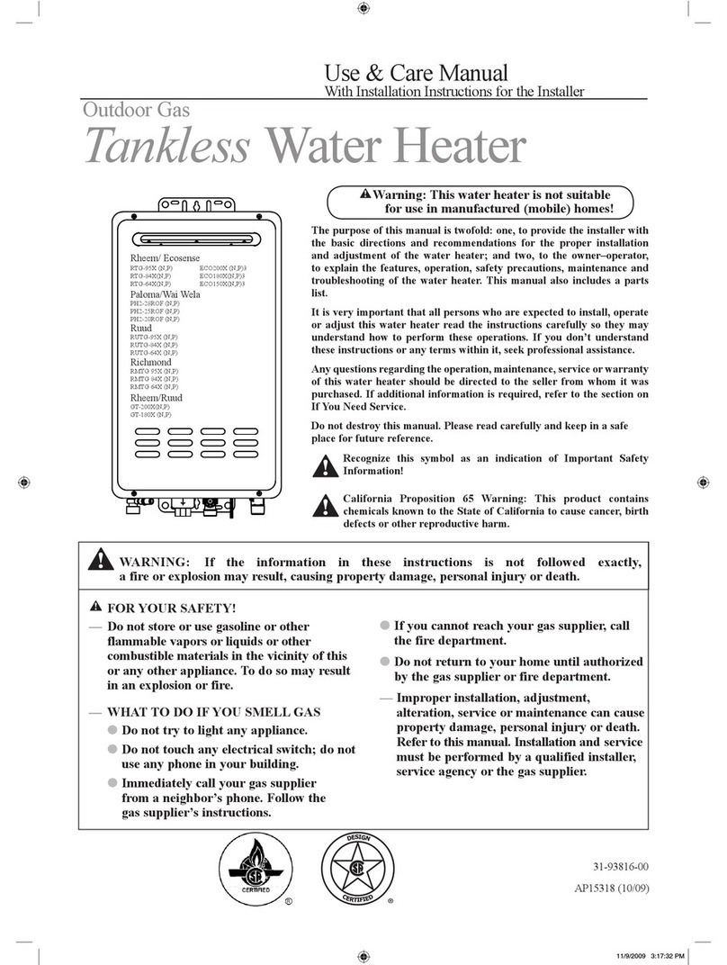 Ruud AP15318 Use & care manual
