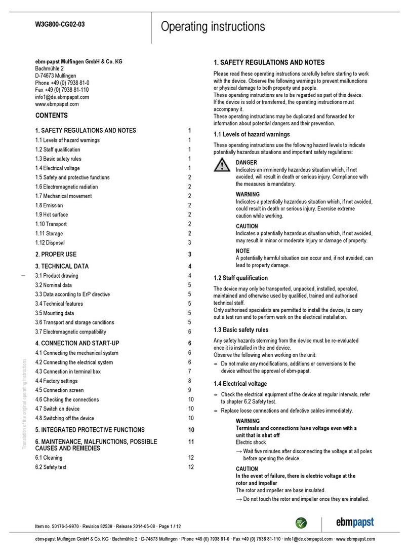 Ebmpapst W3G800-CG02-03 operating instructions