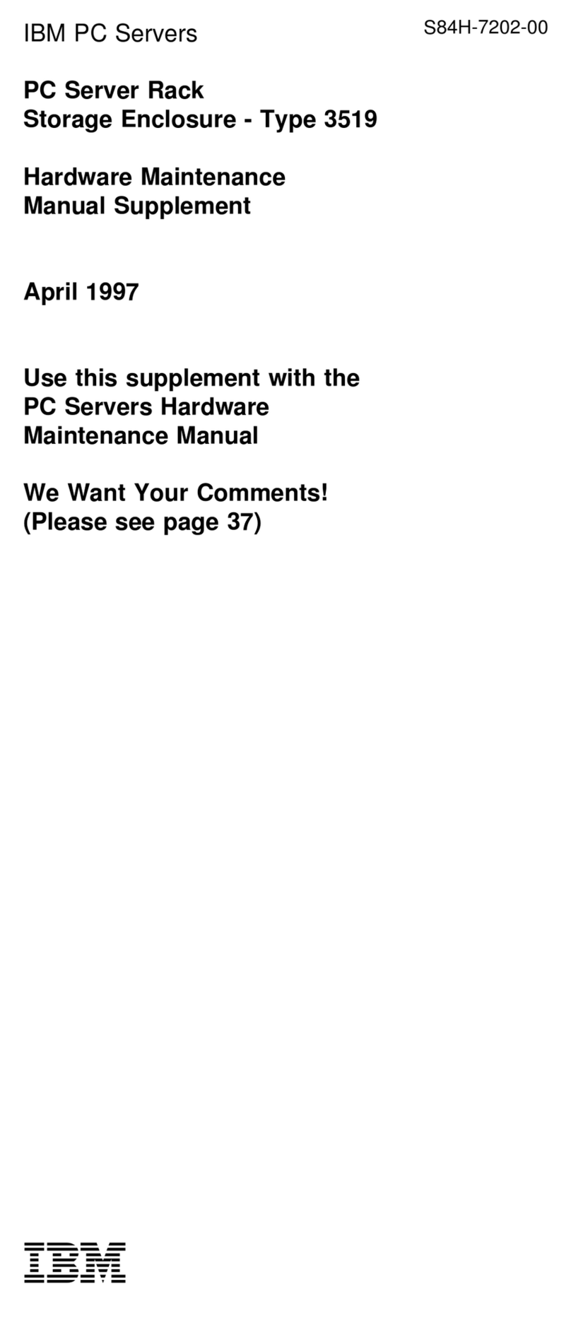 IBM 3519 Hardware maintenance manual supplement