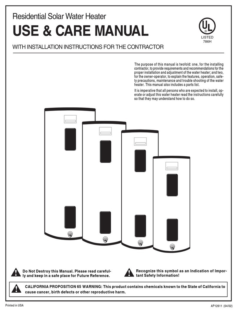 Rheem Solaraide Series User manual