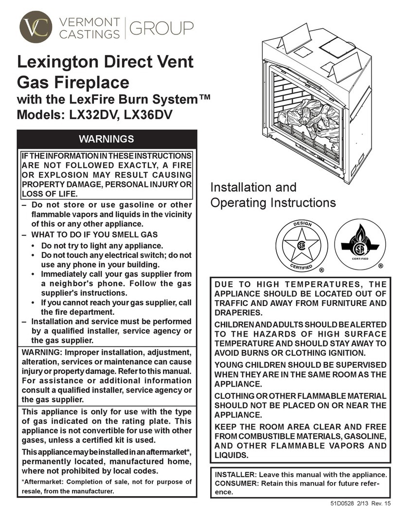 Vermont Castings Lexington LX32DV Installation and operating instructions
