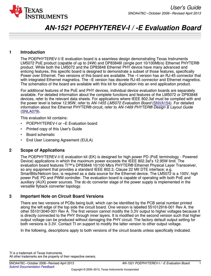 Texas Instruments AN-1521 POEPHYTEREV-I User manual