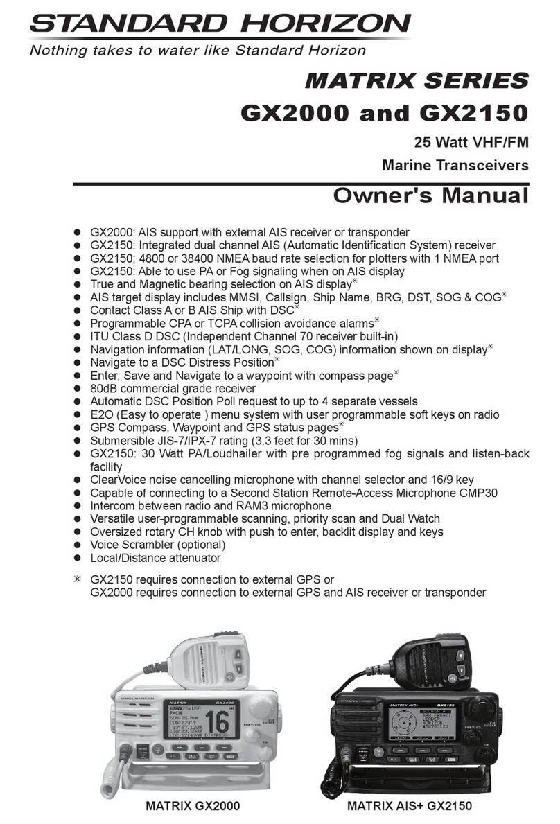 Standard Horizon Matrix GX2000 User manual