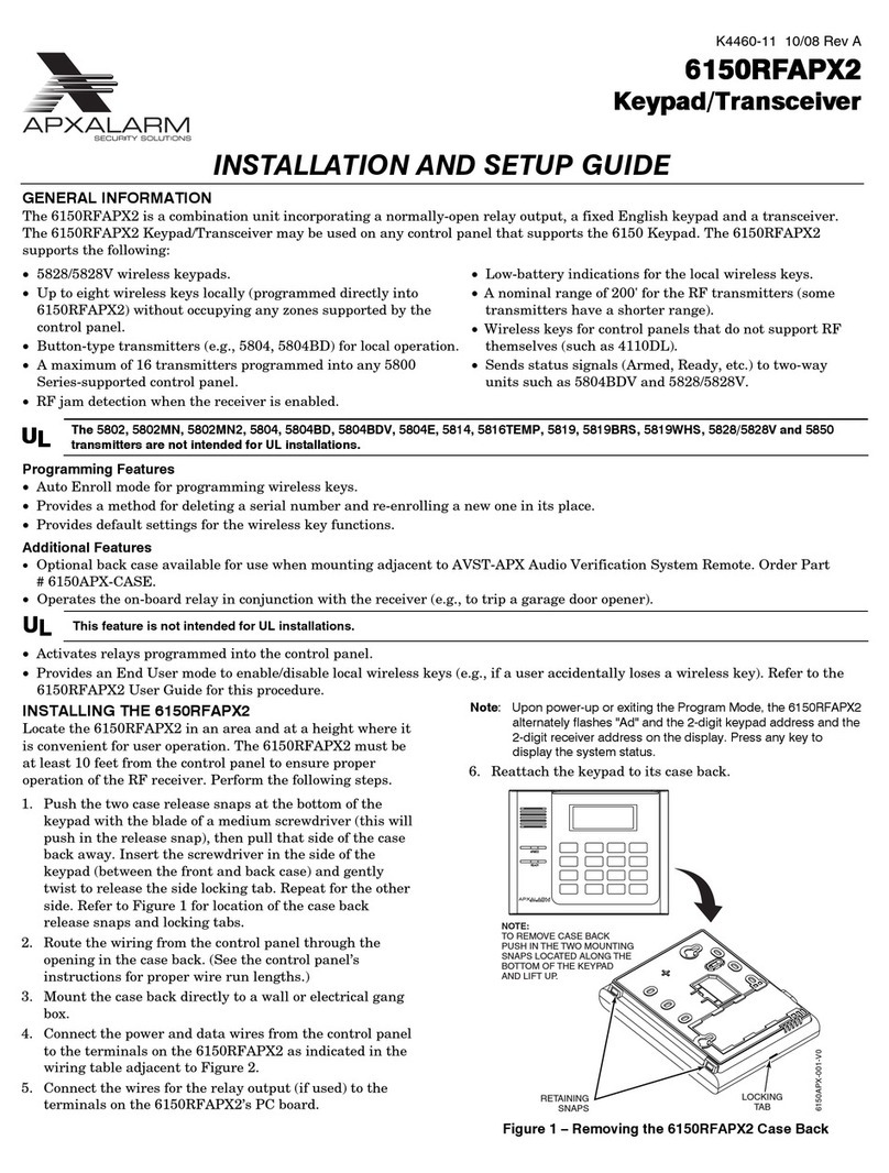Apxalarm 6150RFAPX2 Assembly instructions