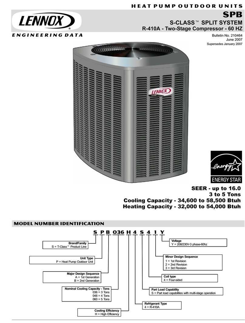Lennox SPB036H4 User manual