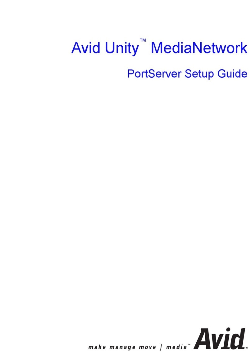 Avid Technology Unity MediaNetwork PortServer User manual