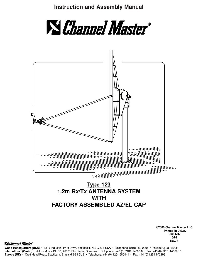 Channel Master 1.2m Rx/Tx ANTENNA SYSTEM Instruction and assembly manual Channel Master 1.2m Rx/Tx ANTENNA SYSTEM Instruction and assembly manual