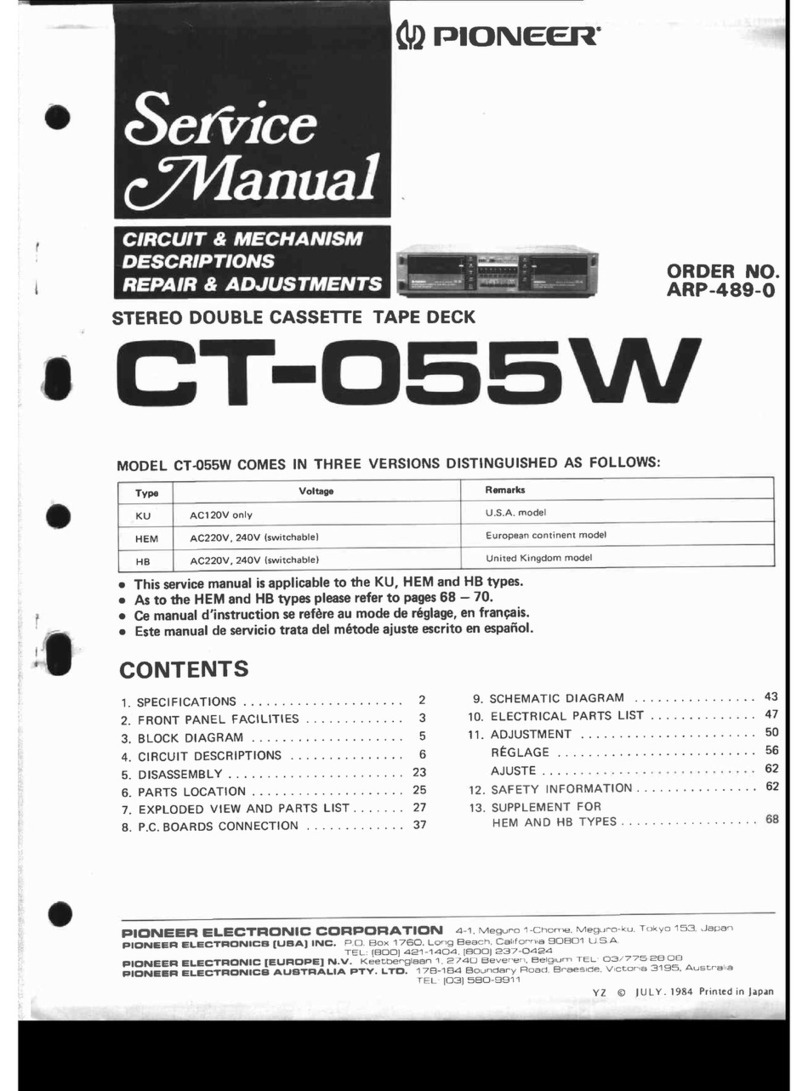 Pioneer CT-055W User manual