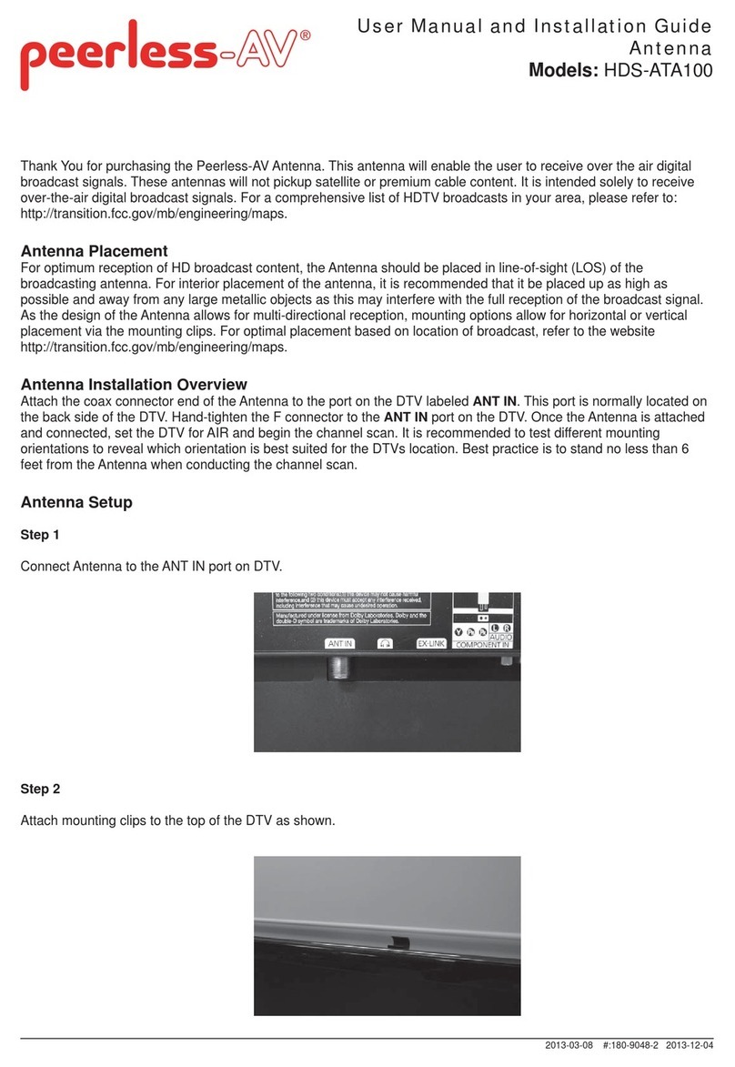 peerless-AV HDS-ATA100 User manual and installation guide
