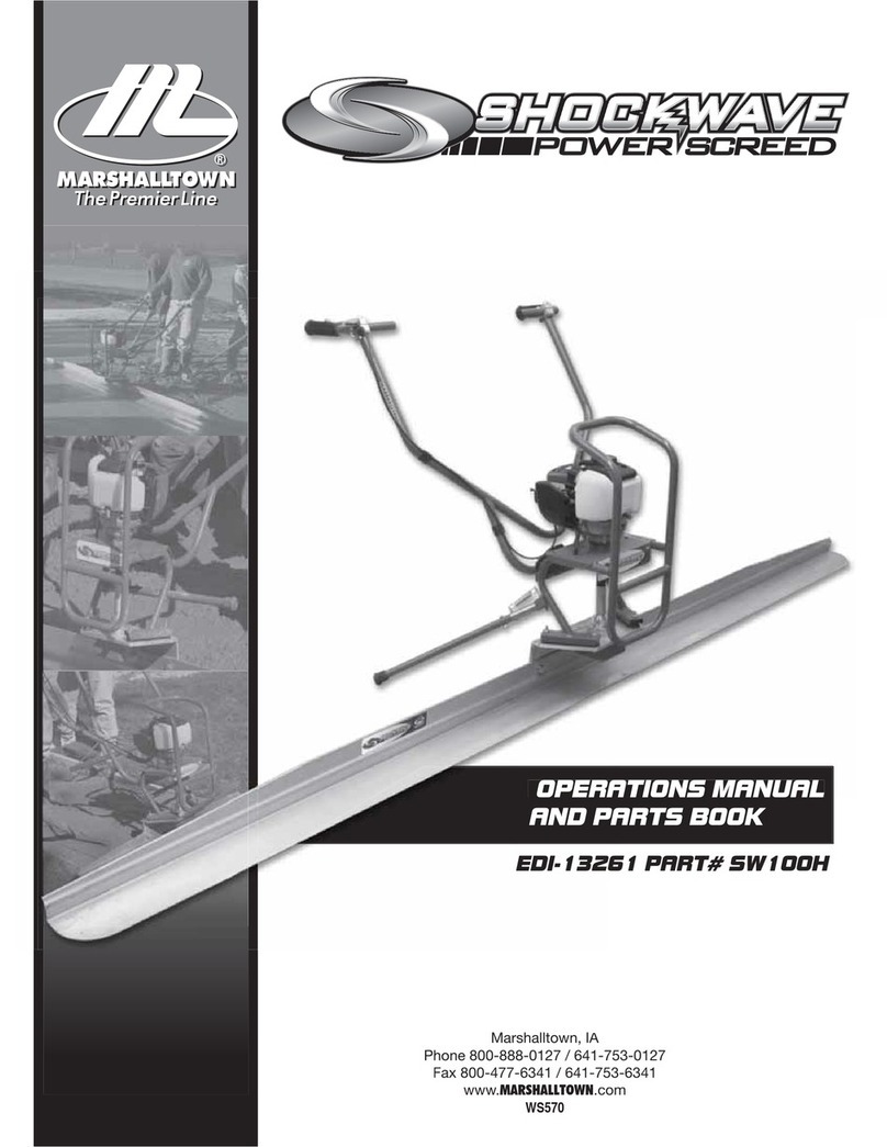 Marshalltown Company Shockwave Power Screed Operations manual and parts book