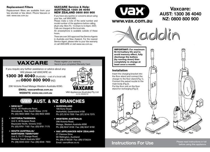 Vax Alladin User manual Vax Alladin User manual