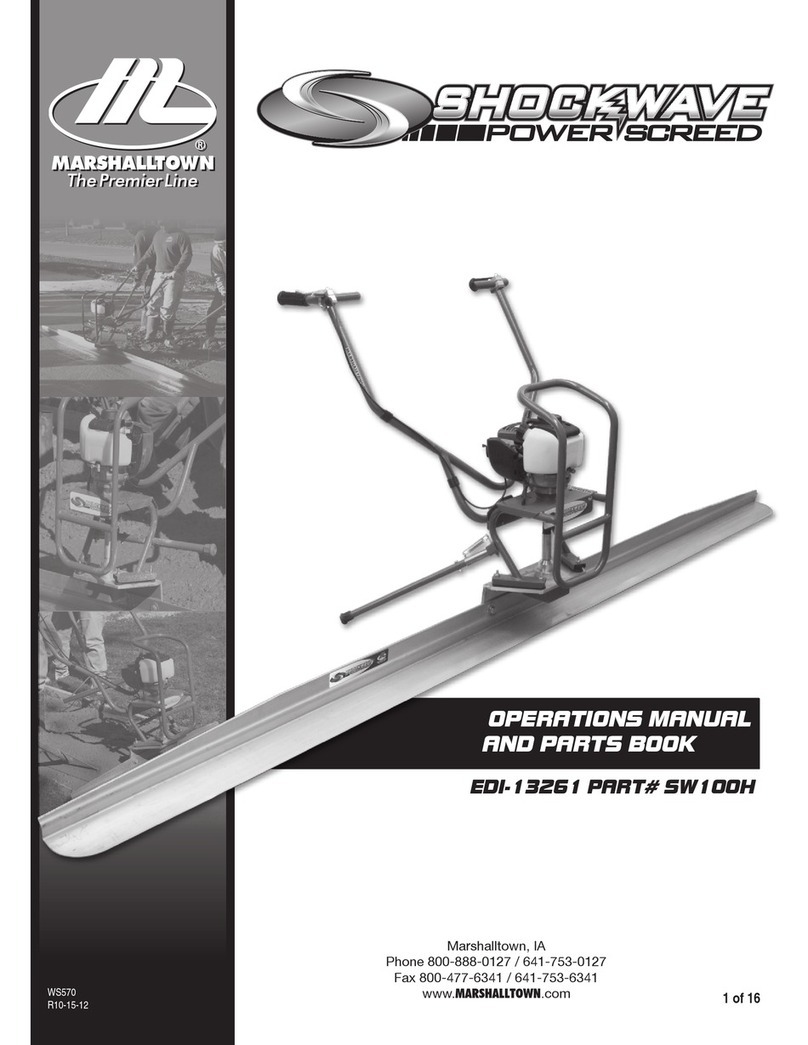 Marshalltown Shockwave Power Screed Operations manual and parts book Marshalltown Shockwave Power Screed Operations manual and parts book