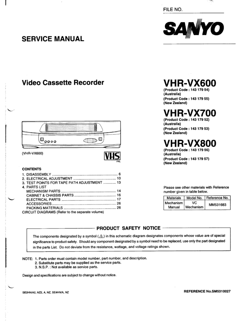 Sanyo VHR-VX600 User manual