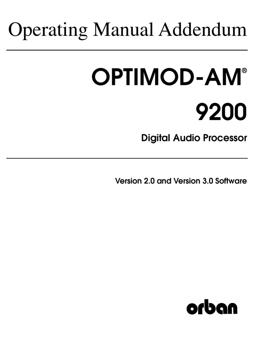 Orban Optimod-AM 9200 Operating manual addendum