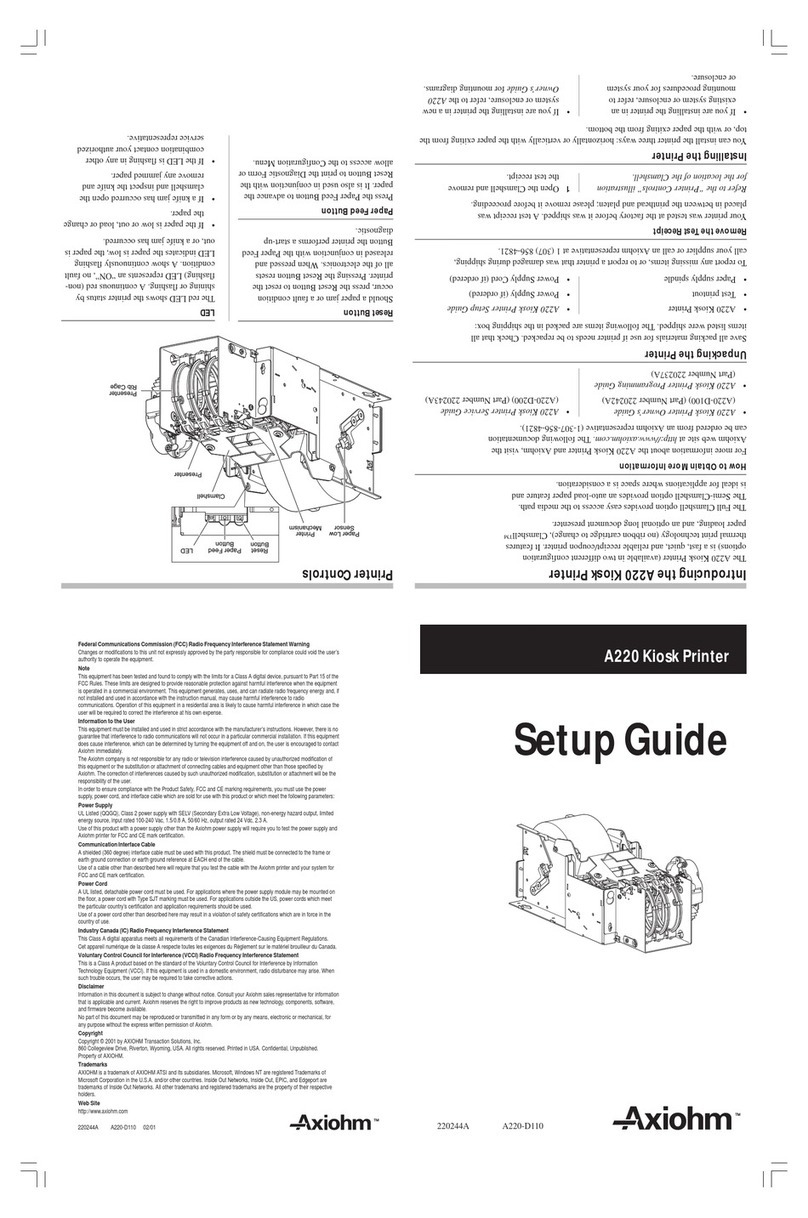 Axiohm A220 User manual