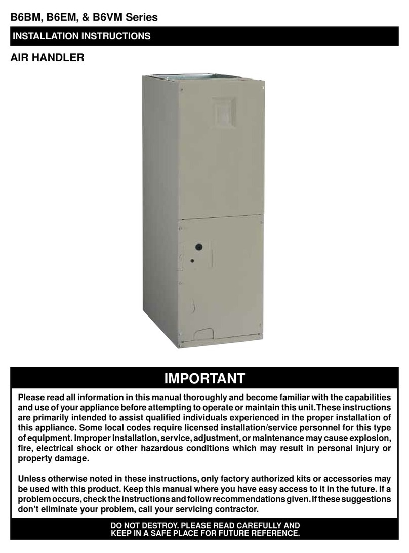 Nordyne B6BM Series installation instructions