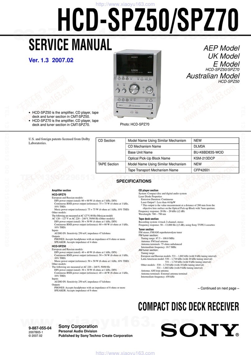 Sony HCD-SPZ50 User manual