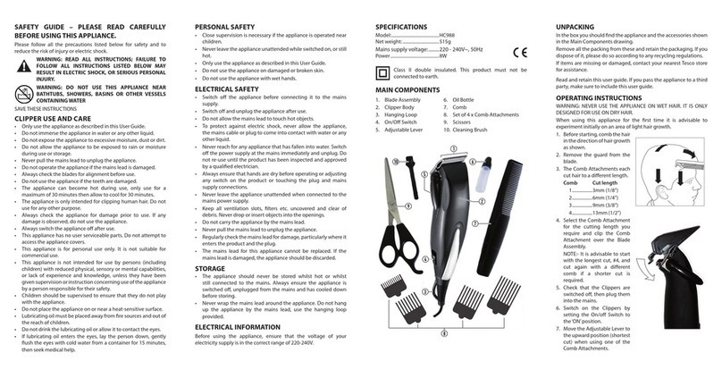 Tesco HC988 User manual