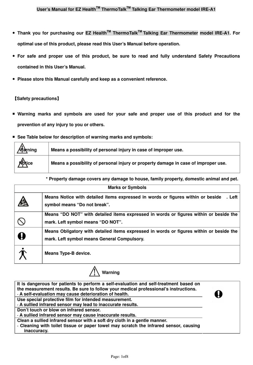 EZ Health Thermo Talk IRE-A1 User manual