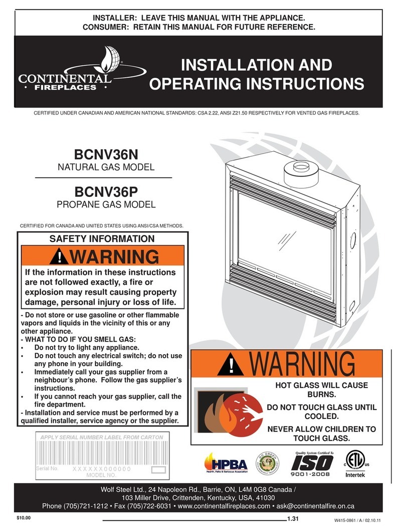 Continental Fireplaces BCNV36N User manual