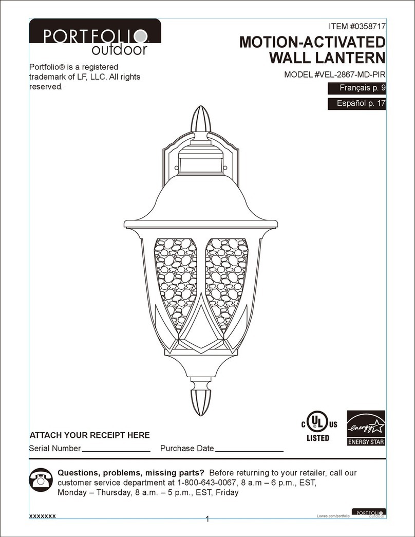 Portfolio VEL-2867-MD-PIR User manual Portfolio VEL-2867-MD-PIR User manual