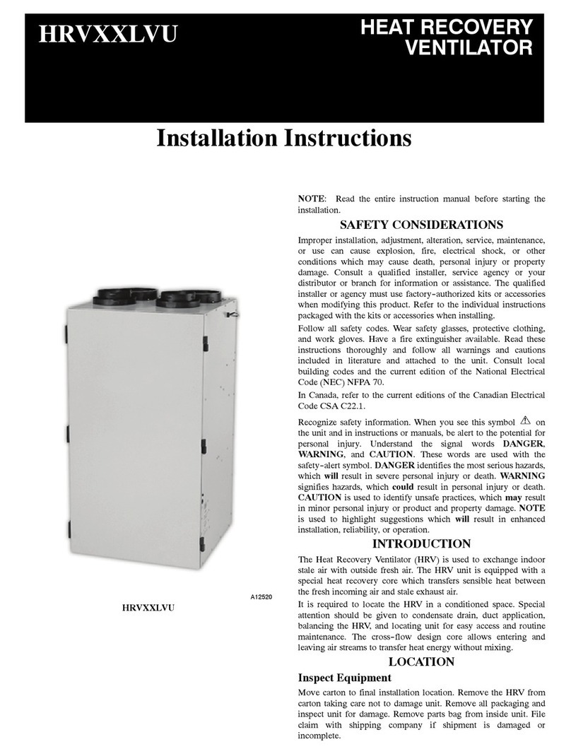 Carrier HRVXXLVU User manual