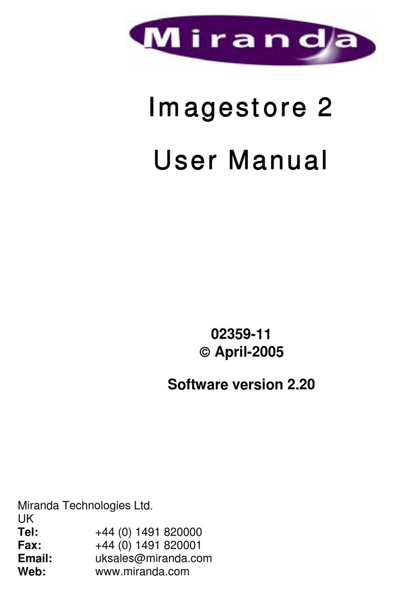 Miranda Imagestore 2 user manual