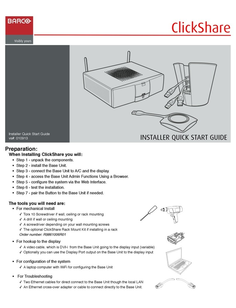 Barco ClickShare Installer quick start guide