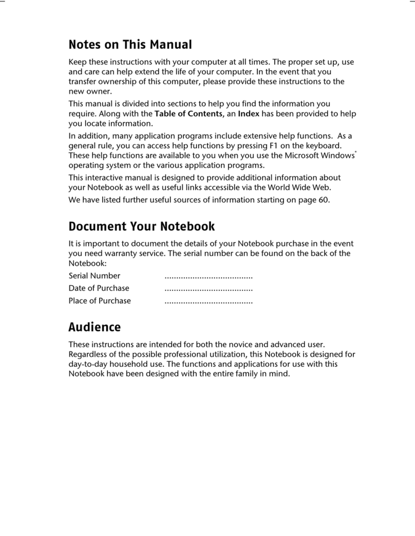 Medion Notebook Computer User manual