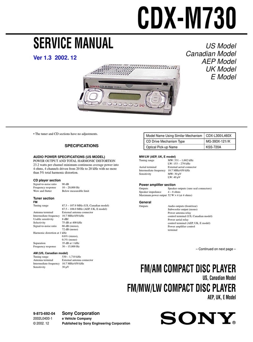 Sony CDX-M730 User manual Sony CDX-M730 User manual