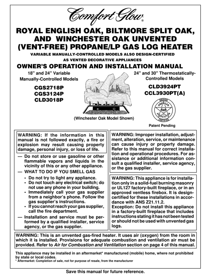 Comfort Glow CGS2718P OWNER'S OPERATION AND INSTALLATION MANUAL