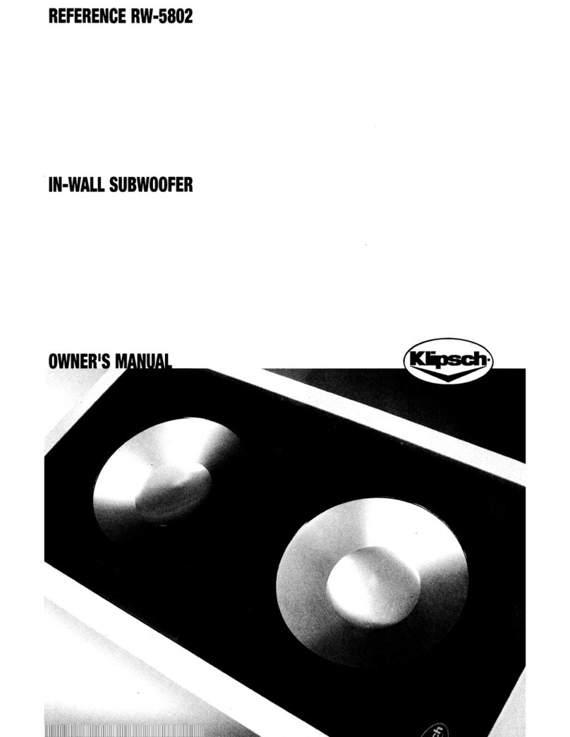 Klipsch Reference Series RW-5802 User manual