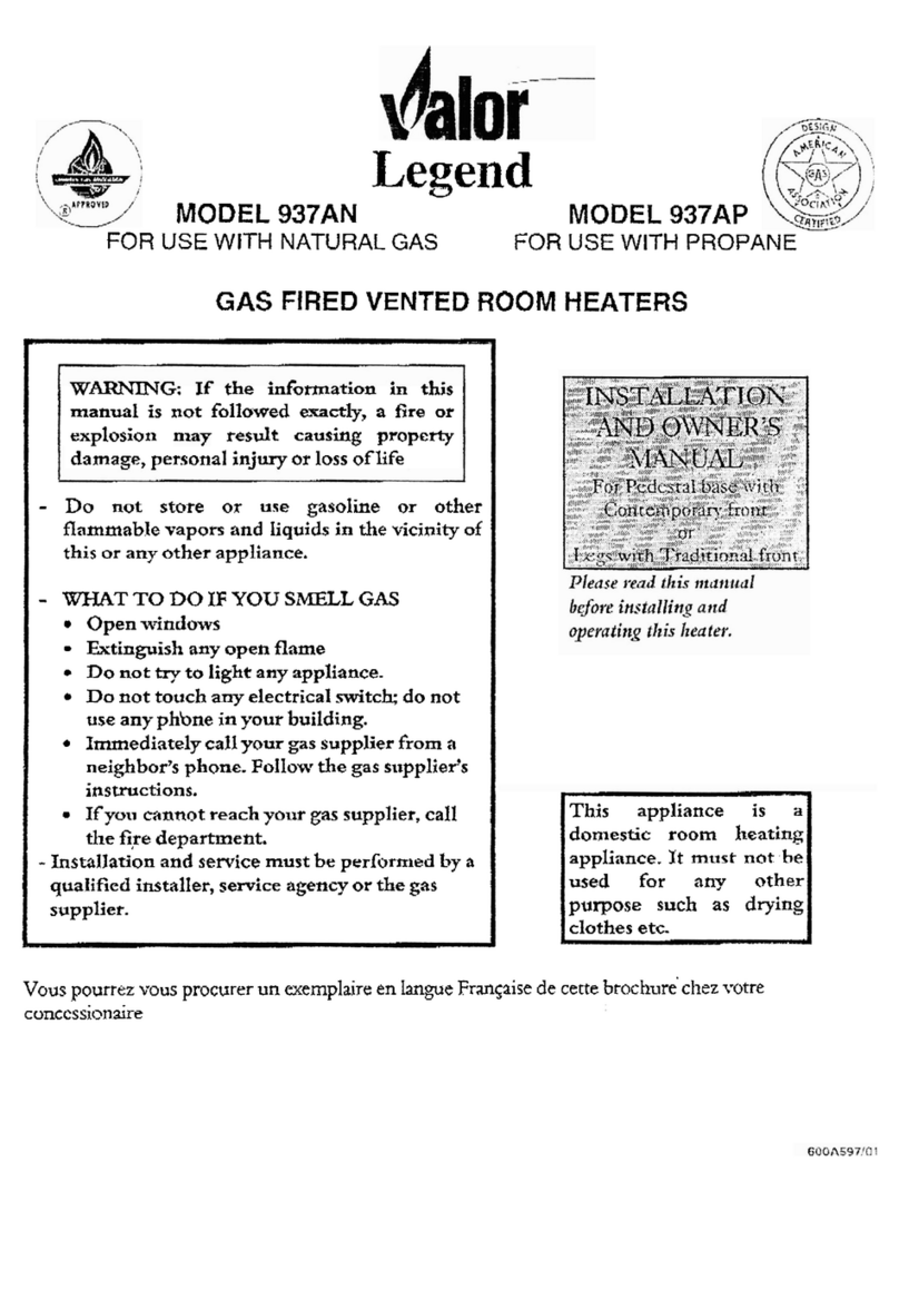 Valor Legend 937AN Installation and owner's guide