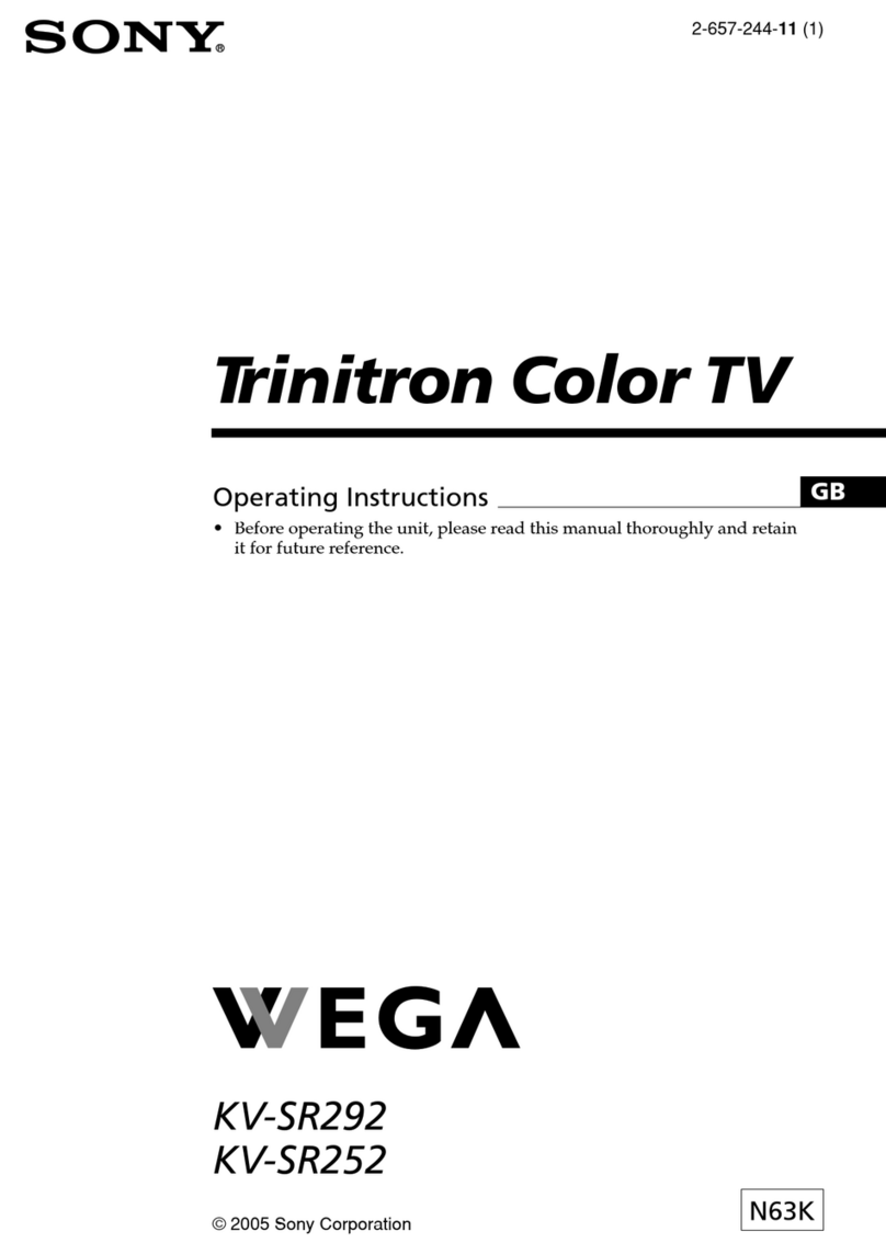 Sony Trinitron WEGA KV-SR292 operating instructions