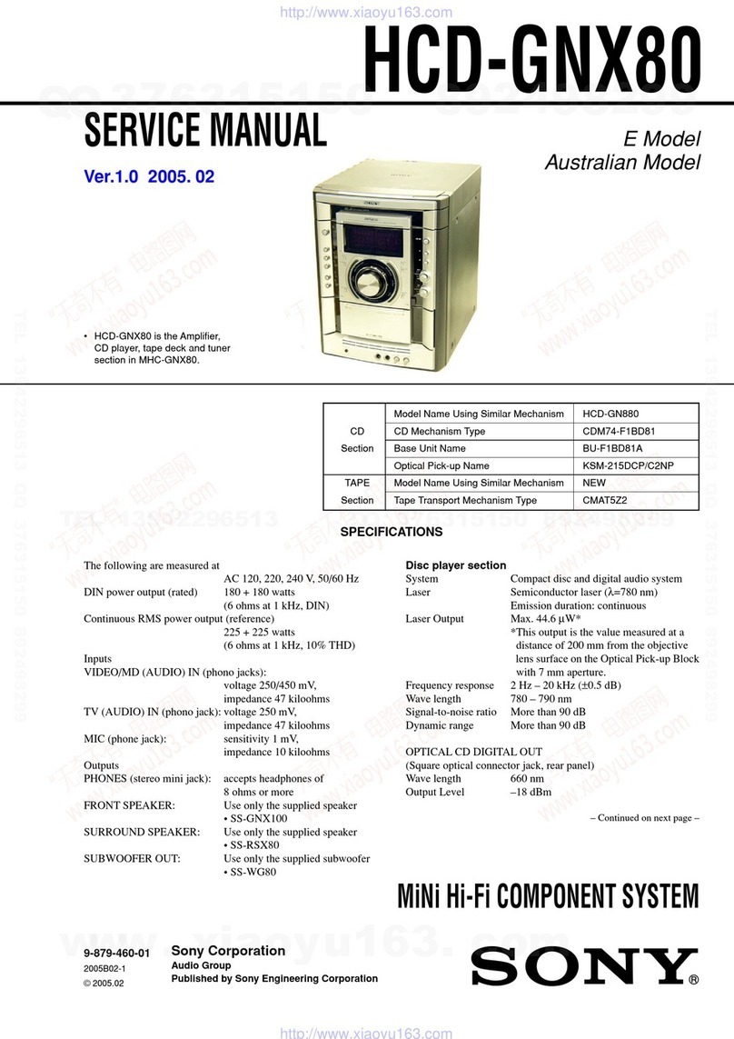 Sony HCD-GNX80 User manual Sony HCD-GNX80 User manual