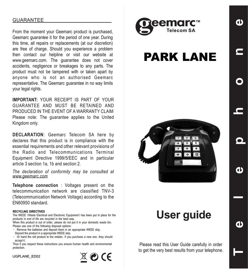 Geemarc PARK LANE User manual Geemarc PARK LANE User manual