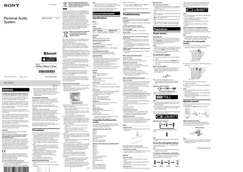 Sony RDP-XF300iPN reference guide