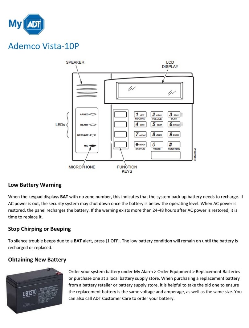 My ADT Ademco Vista-10P user guide