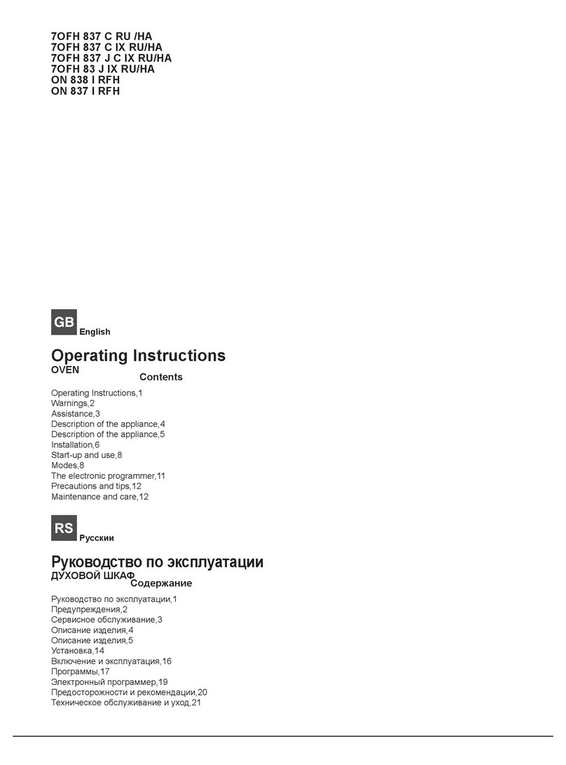 Hotpoint Ariston 7OFH 837 C RU /HA operating instructions