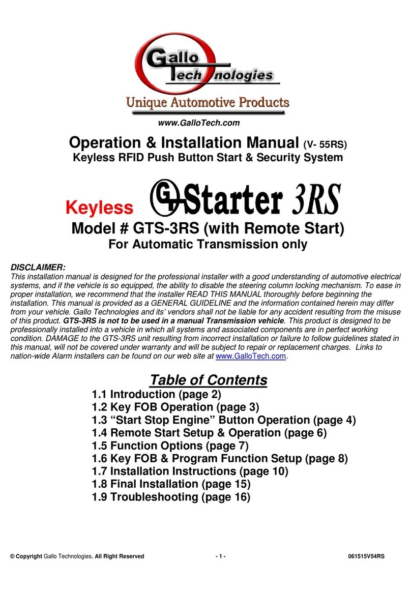 Gallo Tech GTS-3RS Operation & installation manual