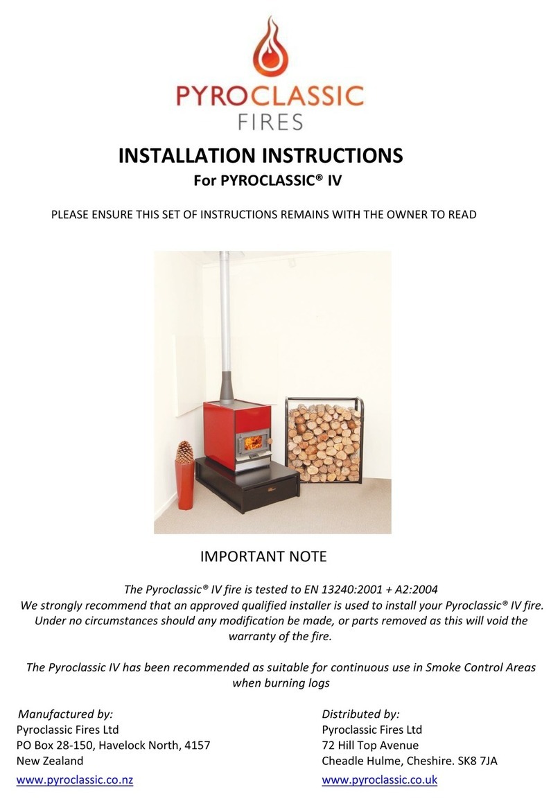 Pyroclassic Fires PYROCLASSIC IV installation instructions Pyroclassic Fires PYROCLASSIC IV installation instructions