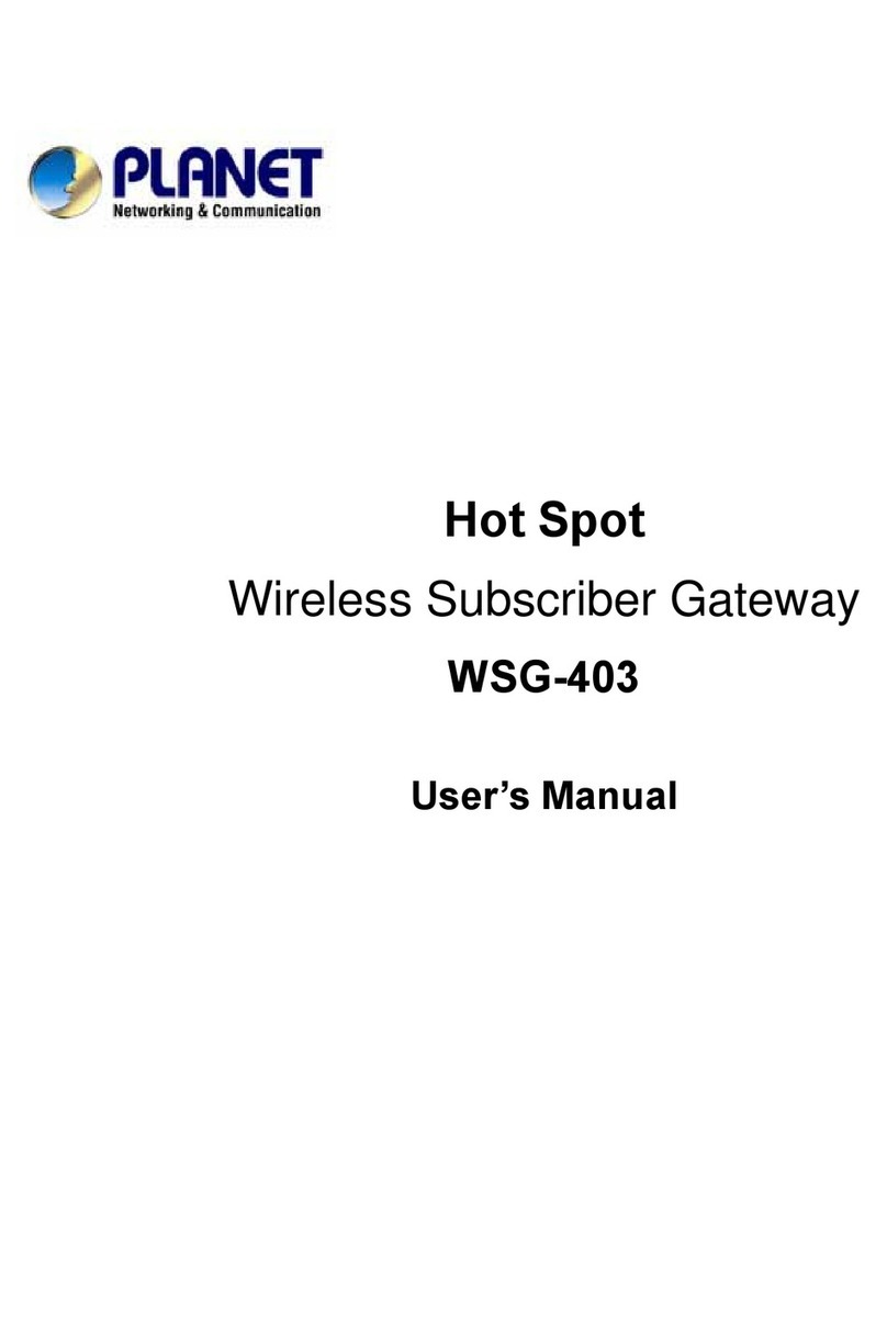 Planet Networking & Communication Hot Spot WSG-403 User manual