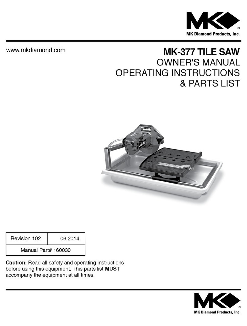 MK Diamond Products MK-377 Owner's manual operating instruction & parts list MK Diamond Products MK-377 Owner's manual operating instruction & parts list