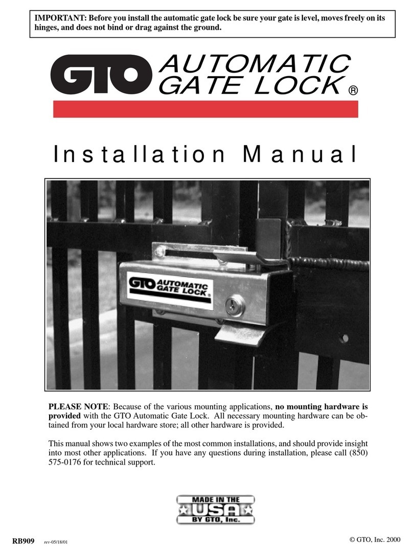 GTO Automatic Gate Lock User manual