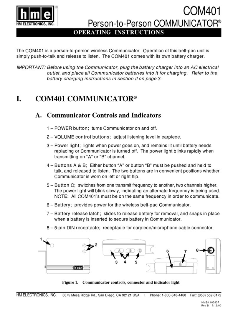 HME COM401 operating instructions