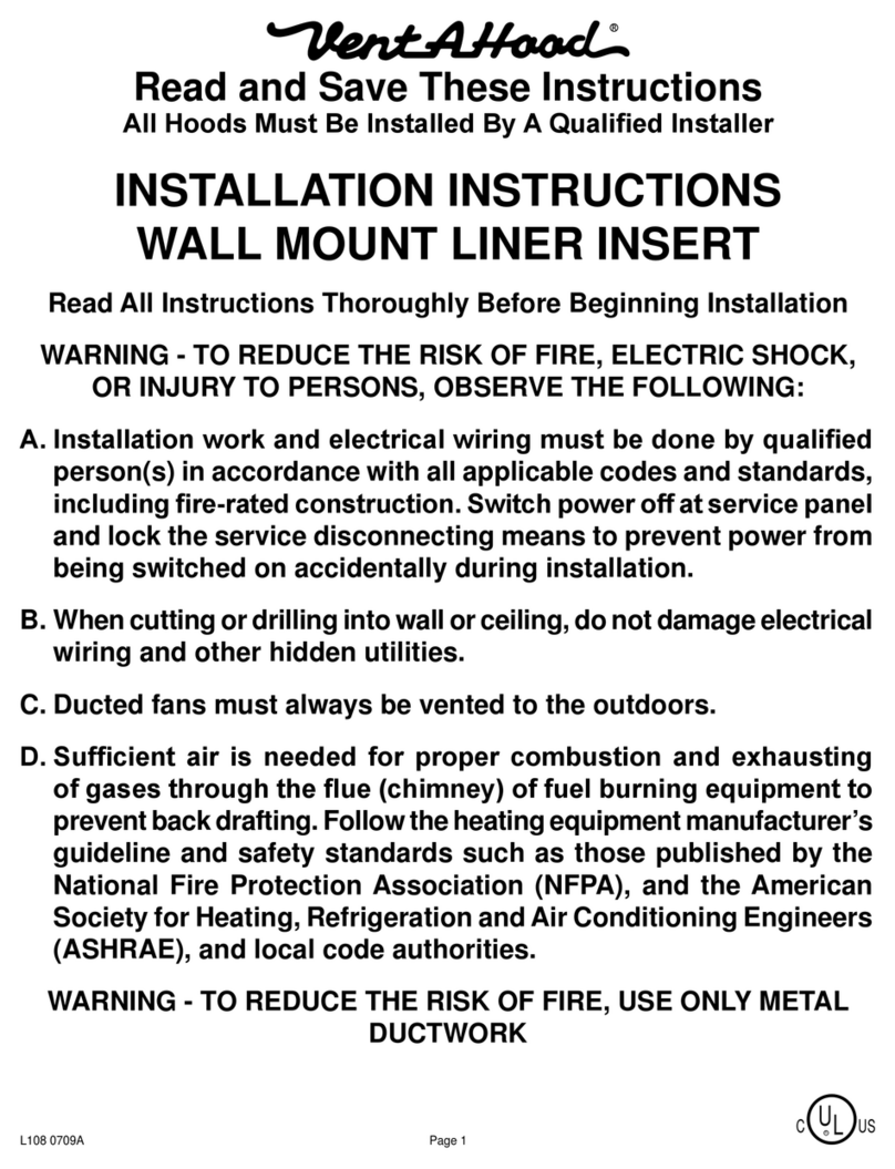 VentAHood B100 Single installation instructions